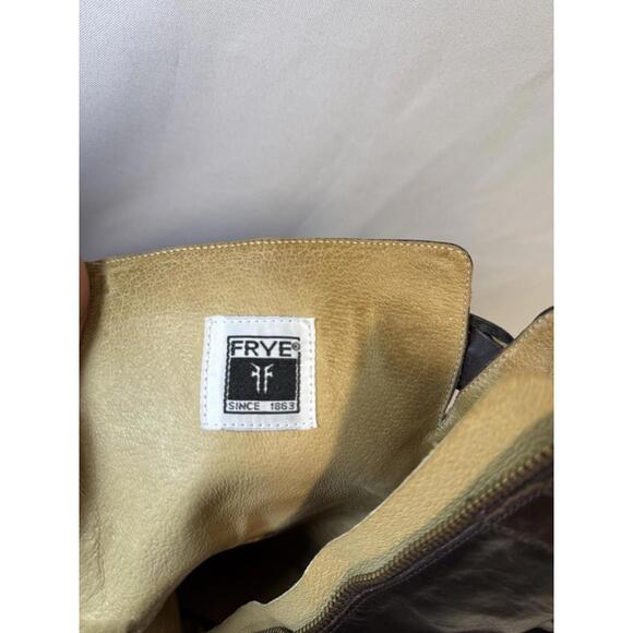 Frye Fiona stitch Metcalf boot brown leather size 8 1/2
